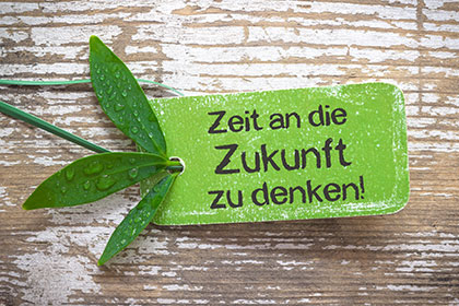 Zeit an die Zukunft zu denken